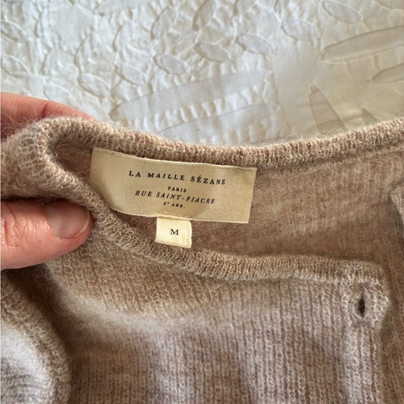 Sezane Gaspard Cardigan Cozy Beige Tan Women's Sweater - Picture 6 of 8